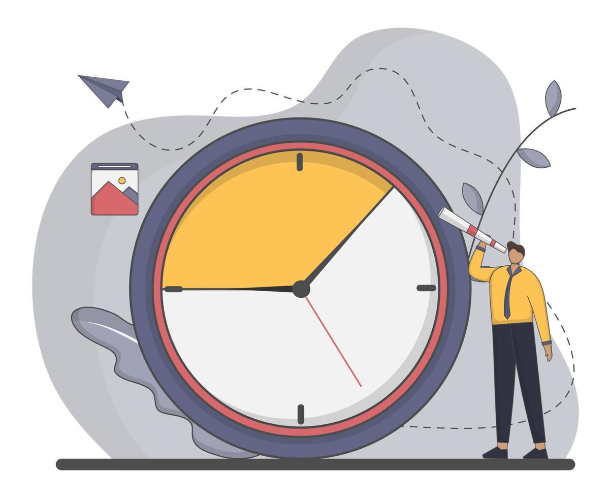 Flat design work time management concept vector