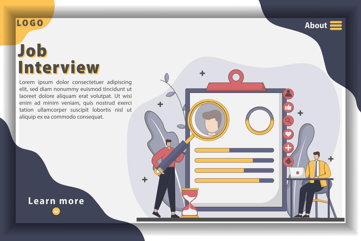Flat design Job interview concept vector