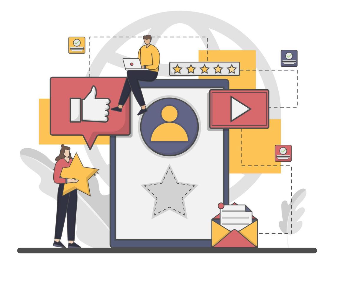 Flat line style design User experience design vector