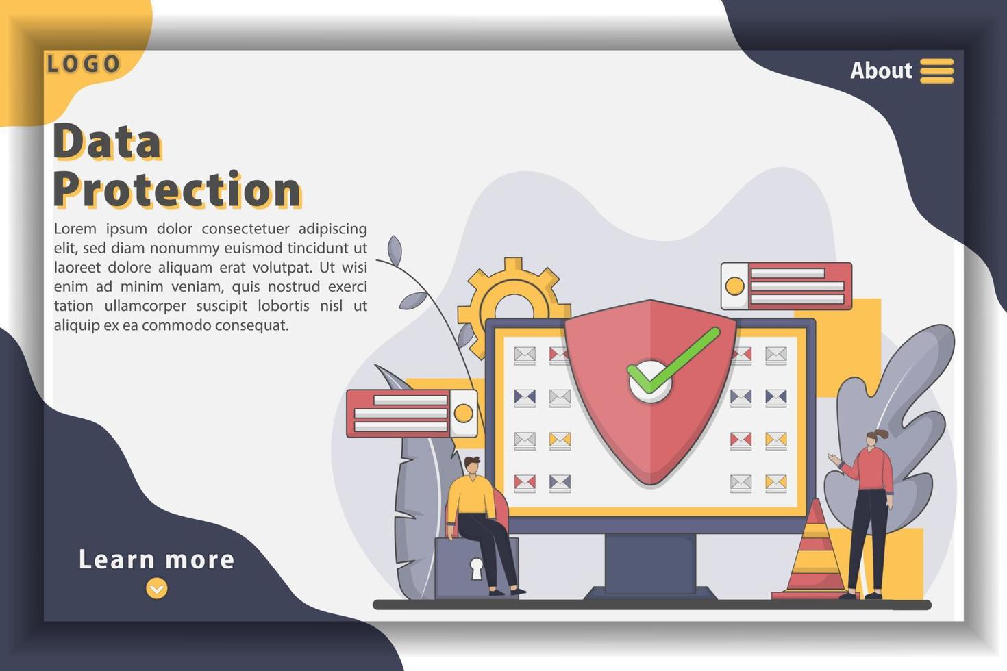 Vector illustration safety and privacy concept