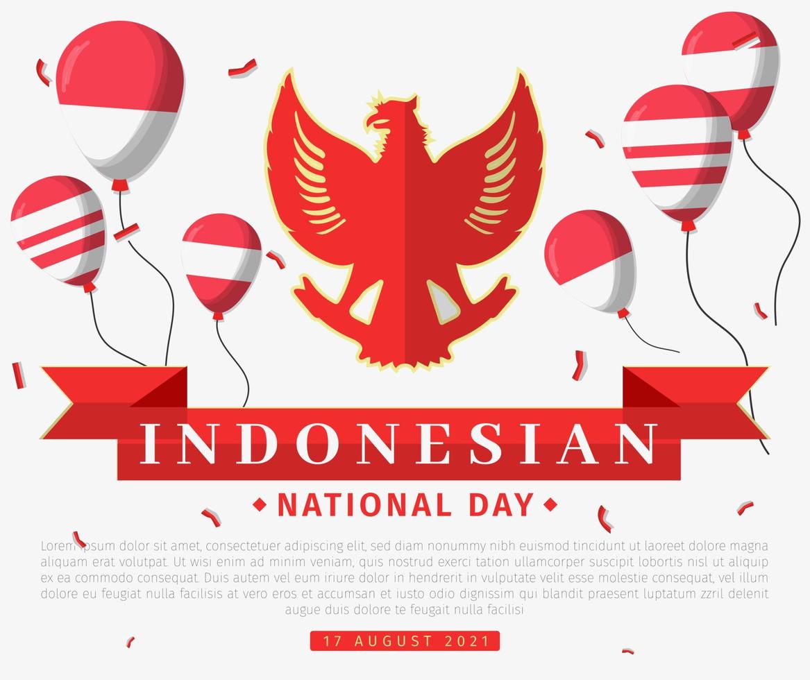 Indonesian independence day template design vector