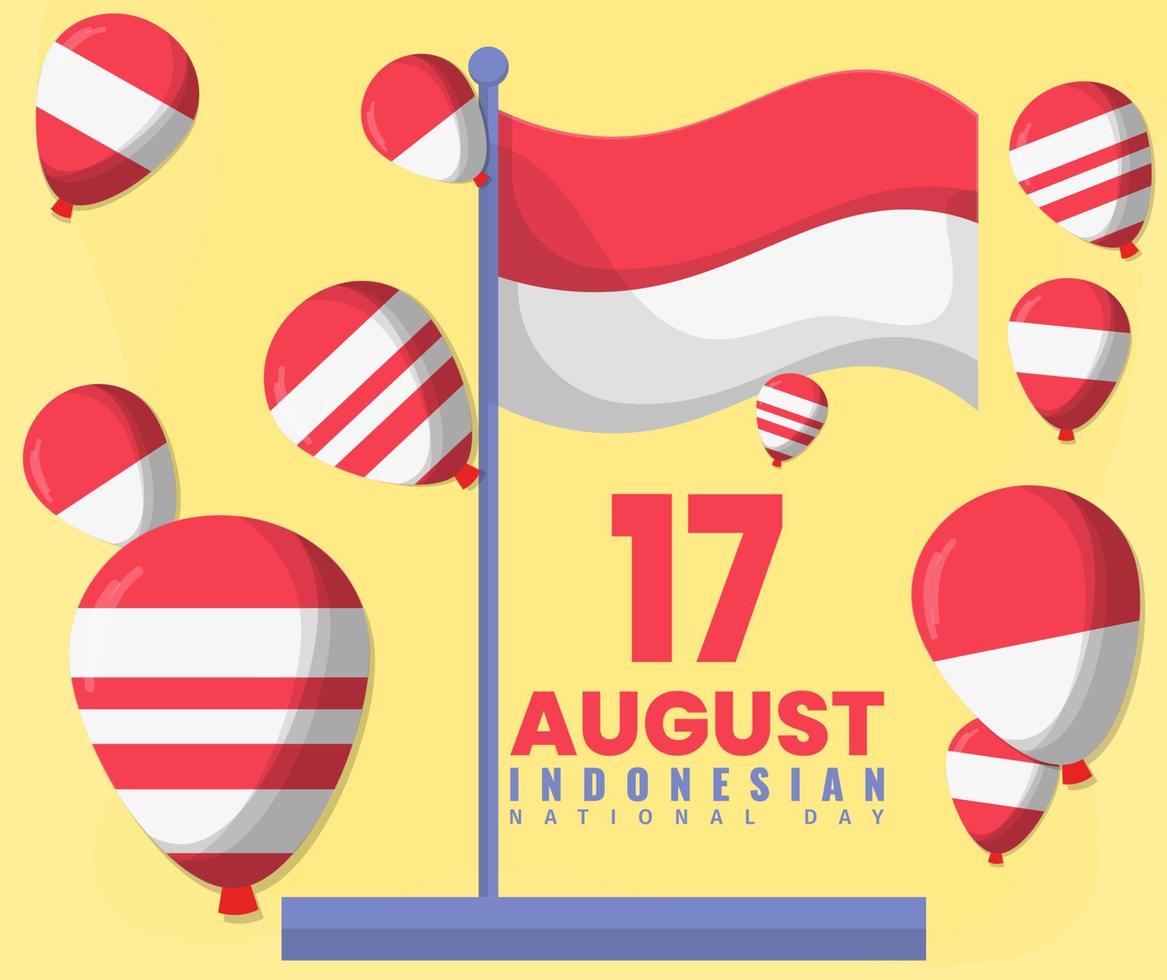 diseño de la plantilla del día de la independencia de indonesia vector