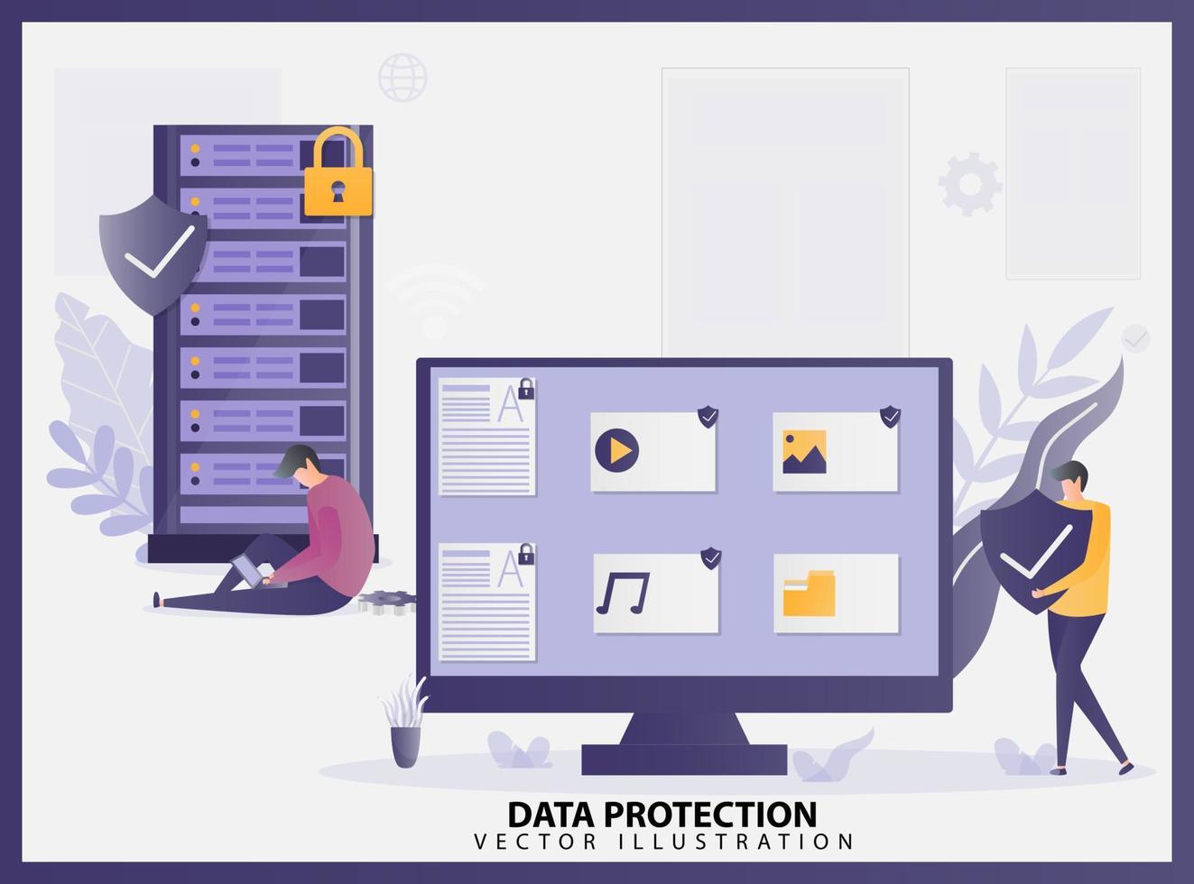 Vector illustration safety and privacy concept