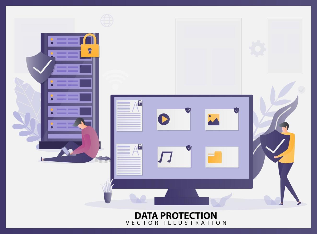 concepto de seguridad y privacidad de ilustración vectorial vector