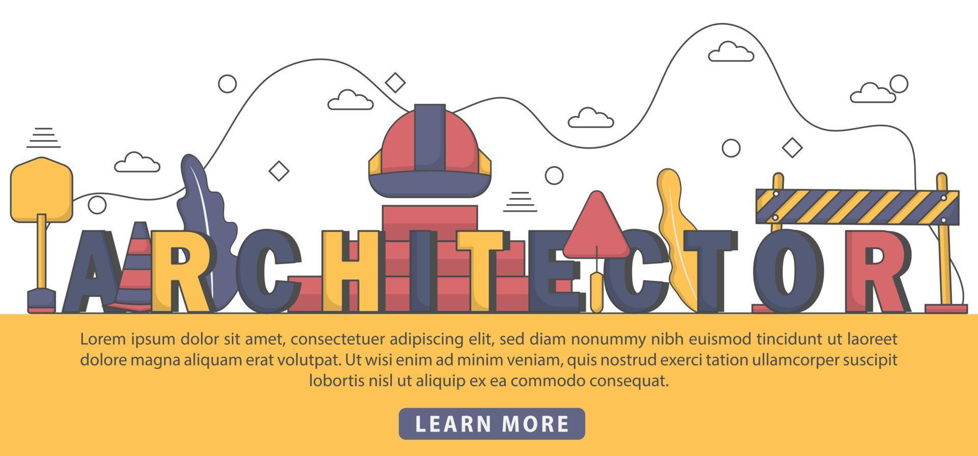 Flat Design Architecture typography header concept vector