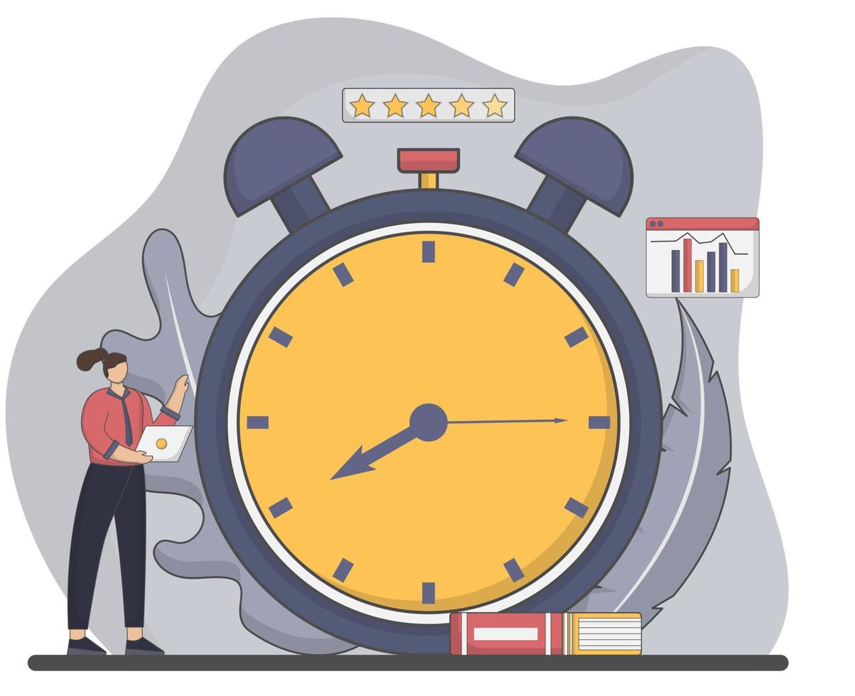 Flat design work time management concept vector