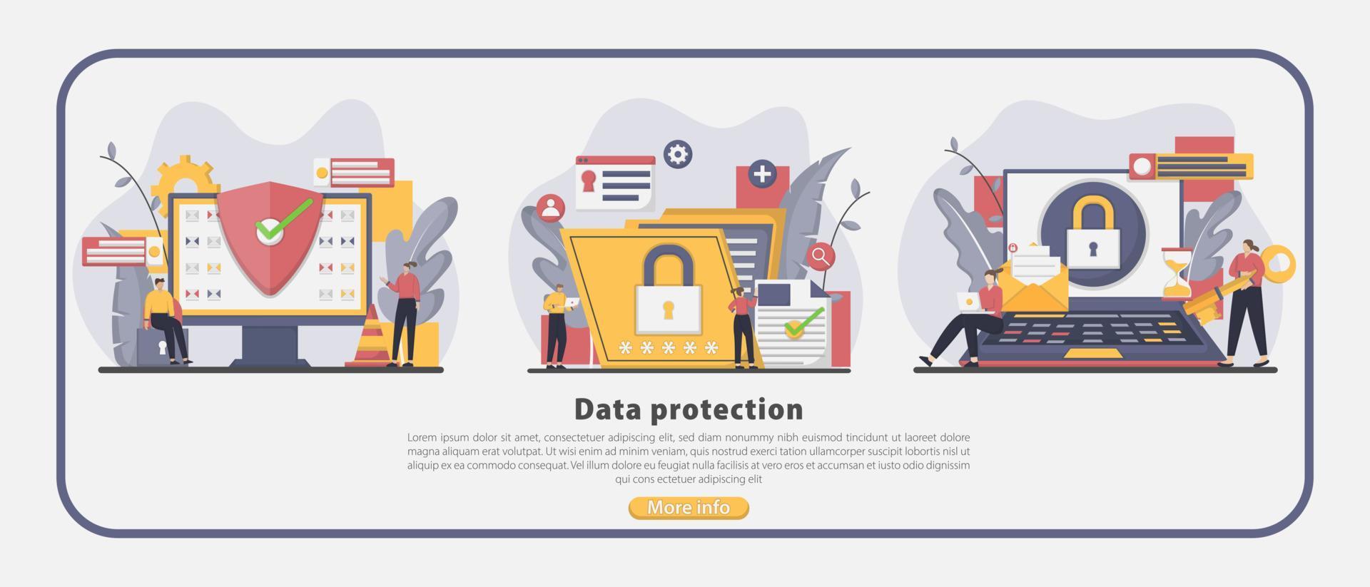 Vector illustration safety and privacy concept