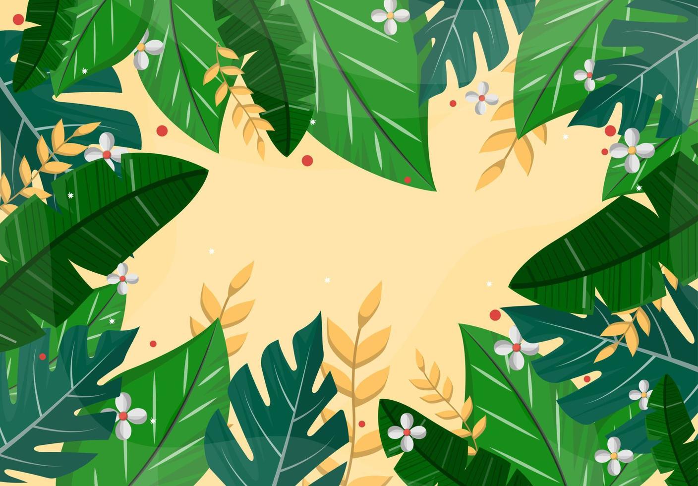 diseño de estilo plano ilustración de hojas verdes tropicales vector
