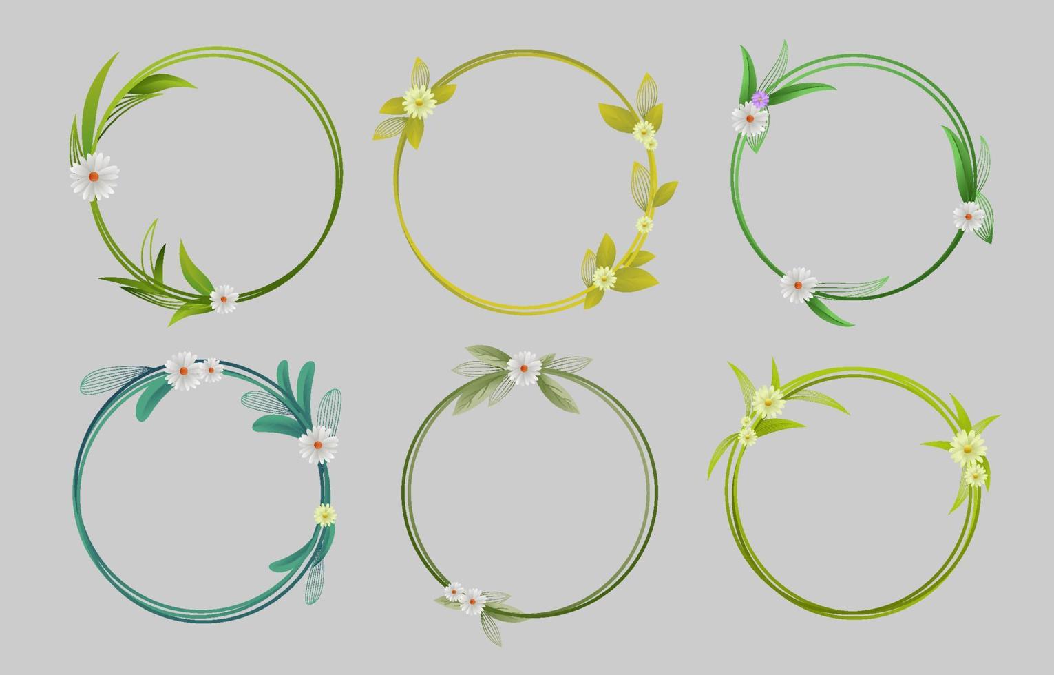 Decorative Frame Floral Set vector