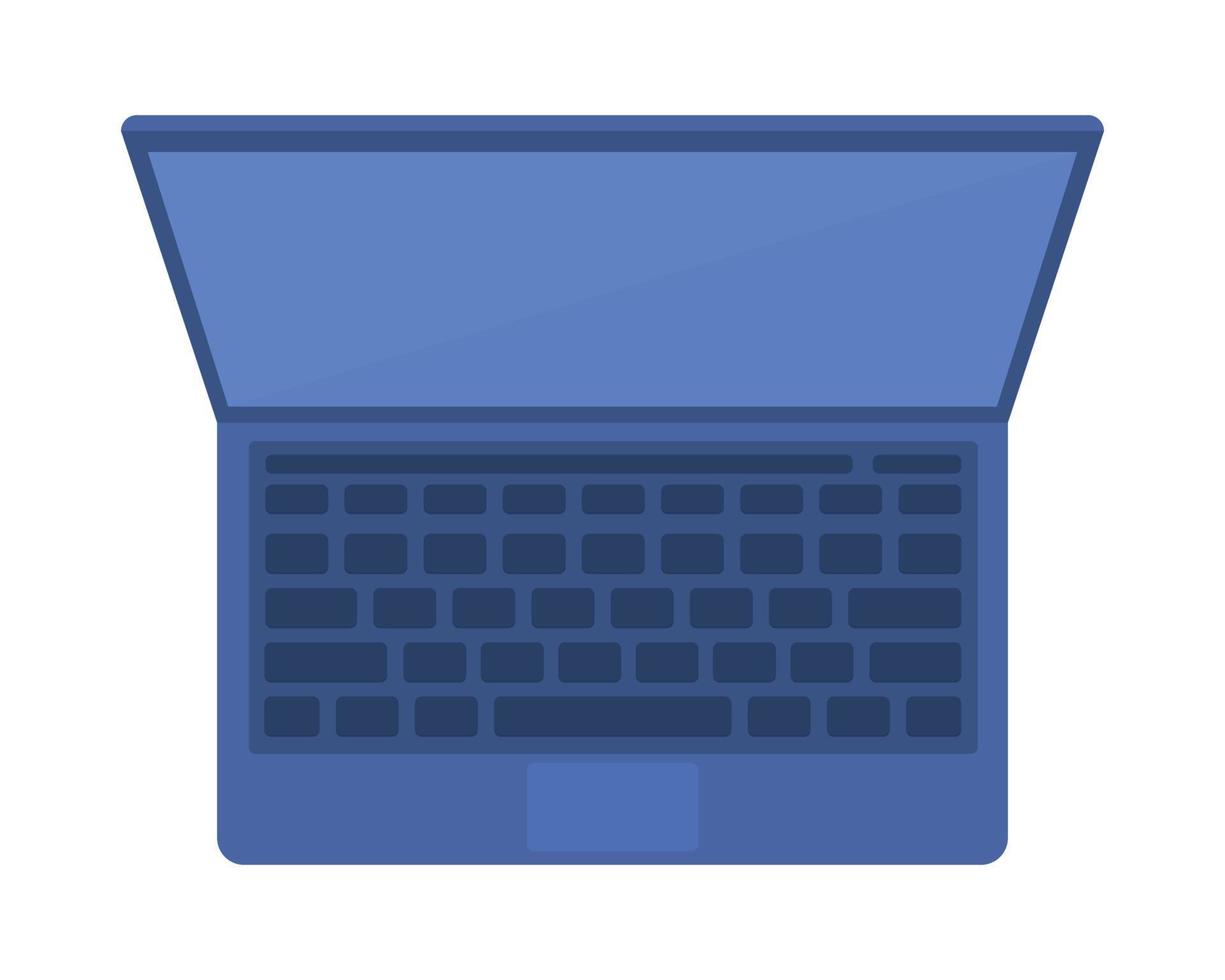 Laptop semi flat color vector object