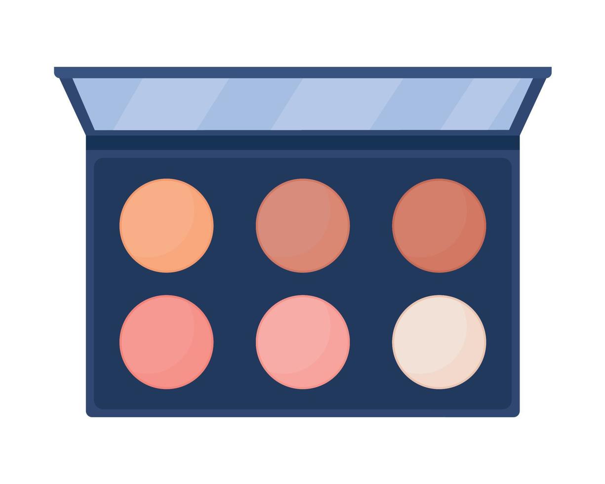 paleta de maquillaje objeto vectorial de color semi plano vector