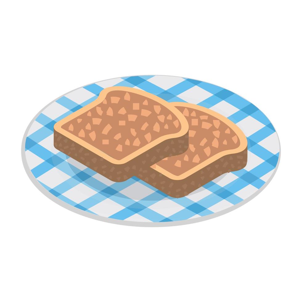 conceptos de pan de nutella vector