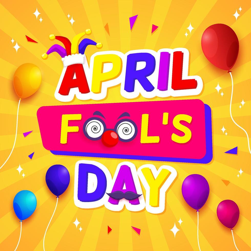 Colorful April Fool's Day Background with Jester Hat 4985066 Vector Art ...