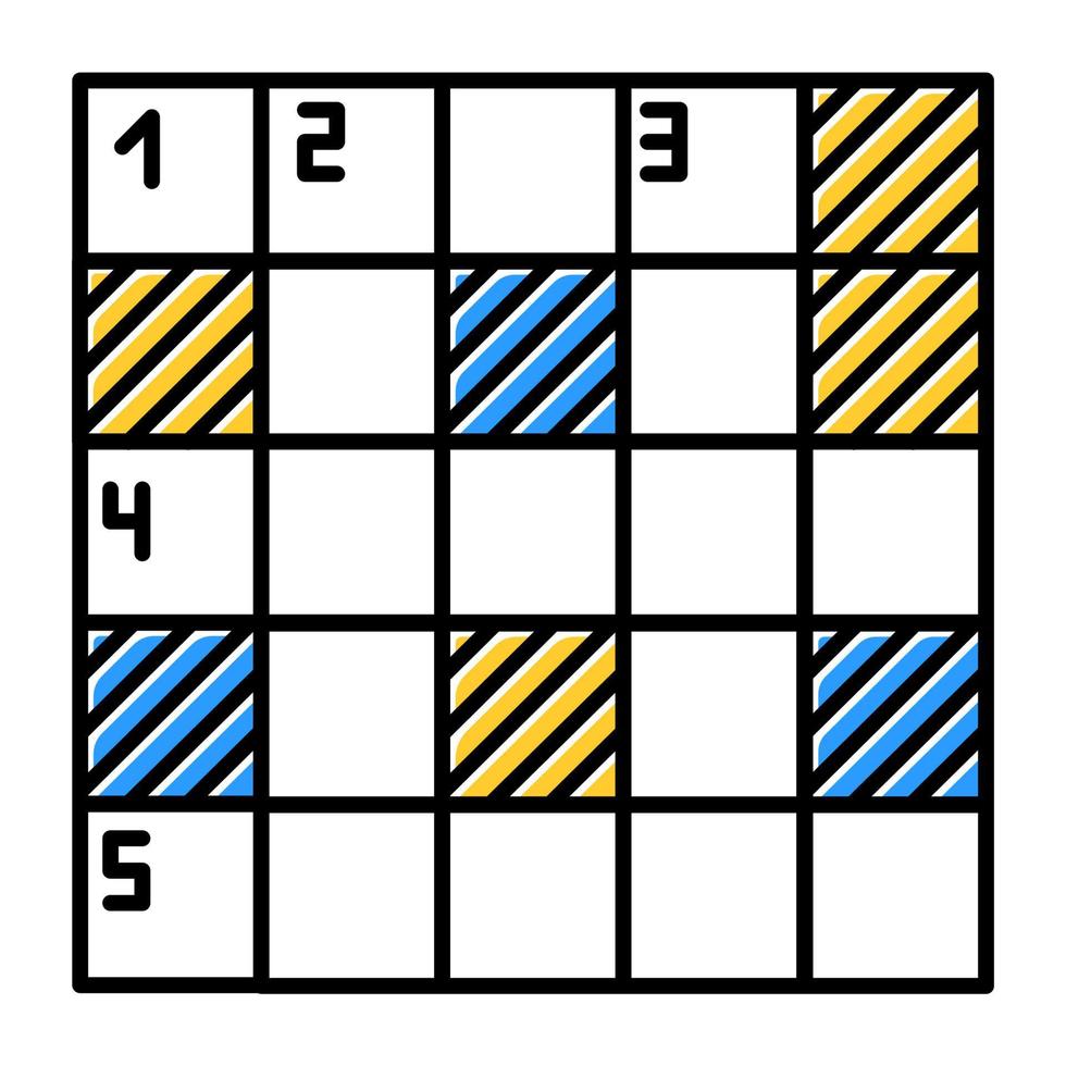 icono de color de rompecabezas matemático. cuadrícula de sudoku. colocación de números. juego de lógica. crucigramas crípticos. ejercicio mental. ingenio, prueba de conocimientos. acertijo. búsqueda de solución. ilustración vectorial aislada vector