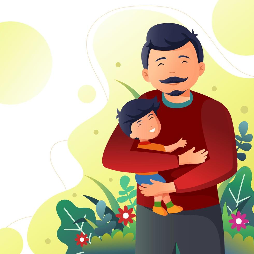 Happy Father with His Child for Happy Father's Day vector