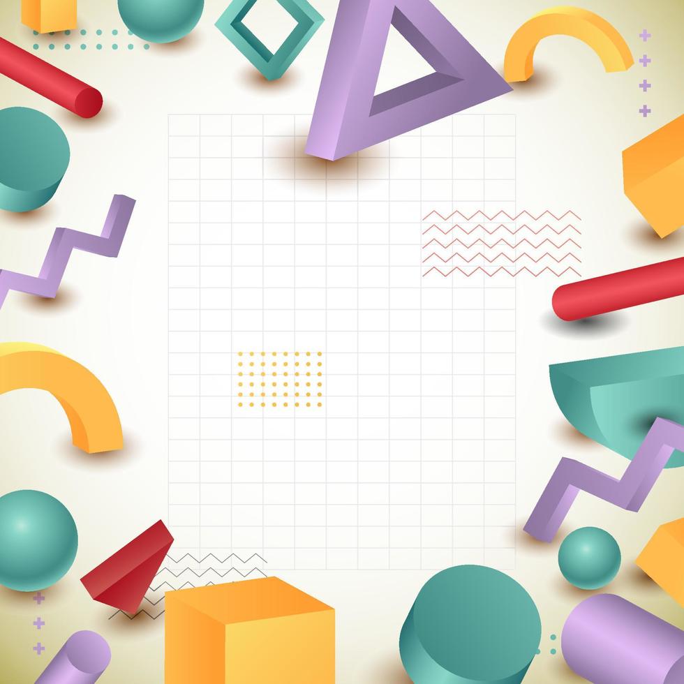 3D Geometric Background vector