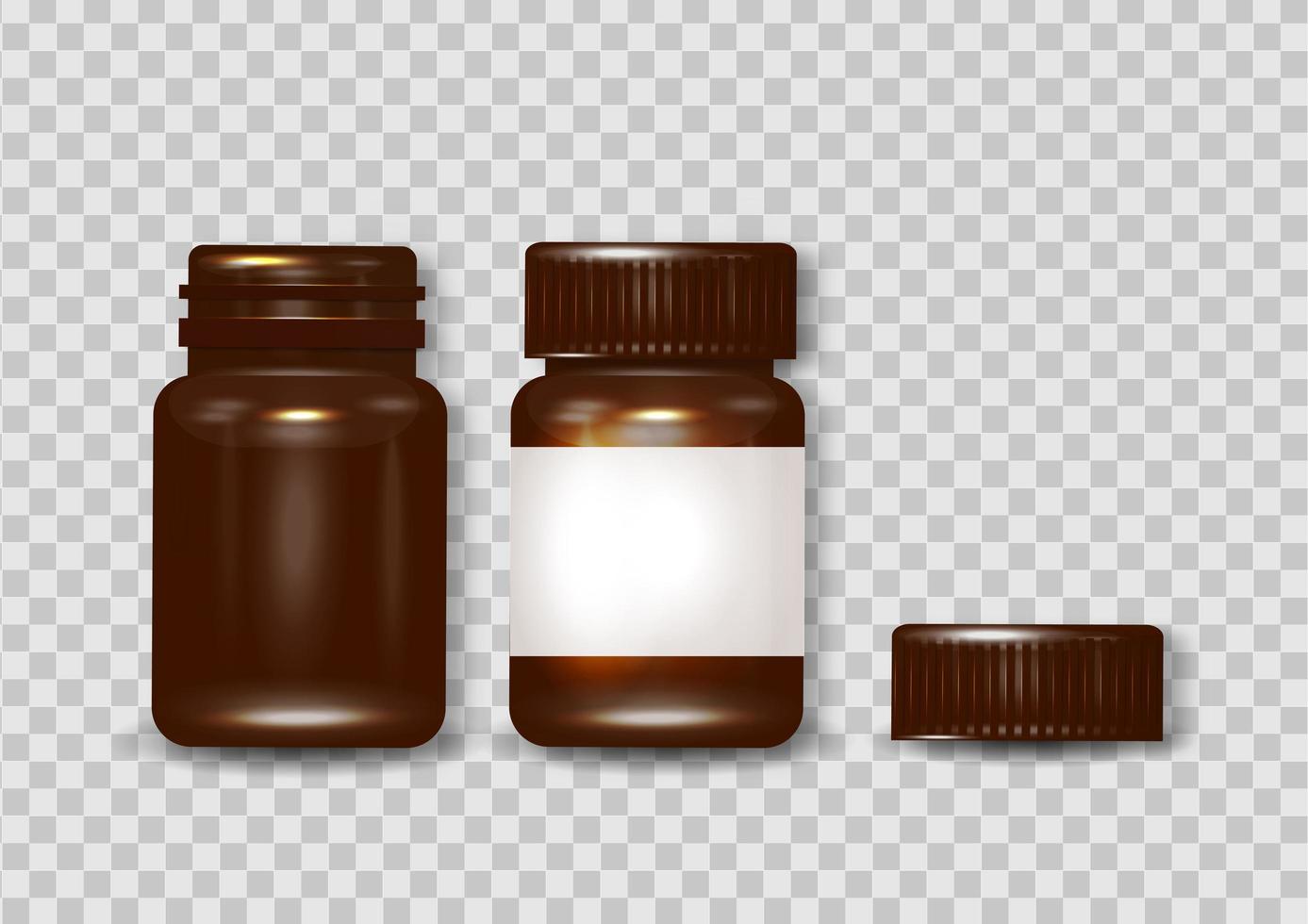 botella de plástico marrón realista. simulacro de plantilla. ilustración vectorial vector