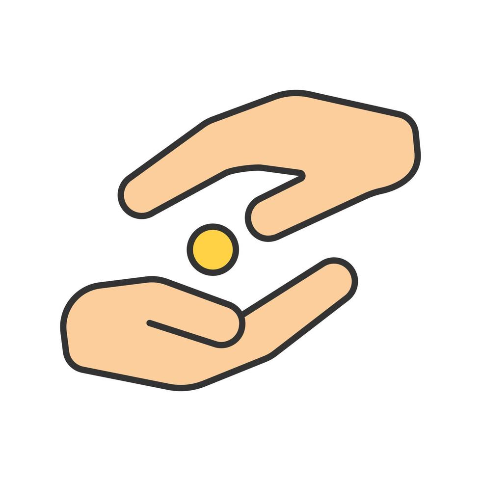 Islamic zakat color icon. Donation. Alms-giving. Isolated vector illustration