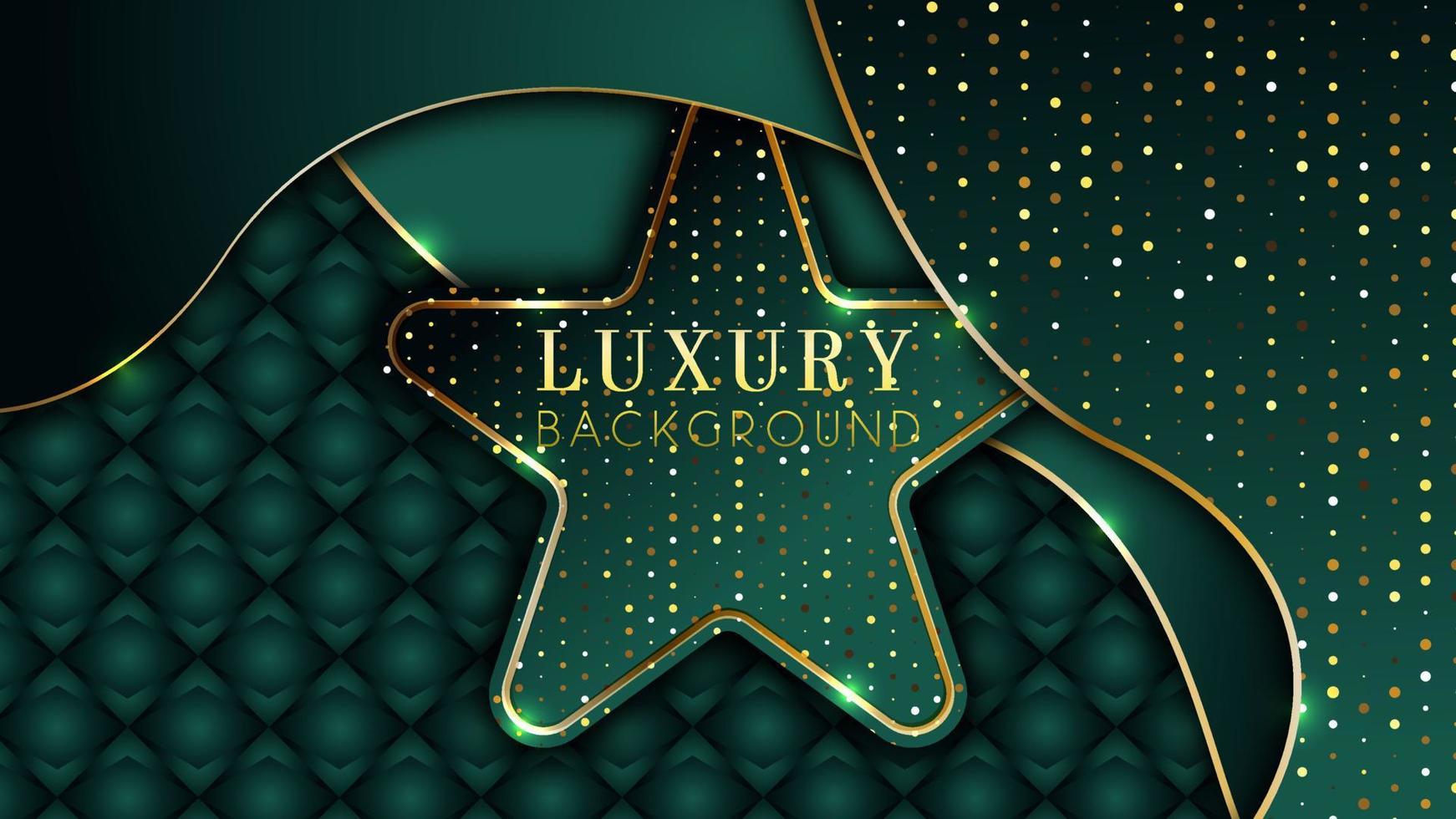 Luxury Star with gold line and glitter Background vector