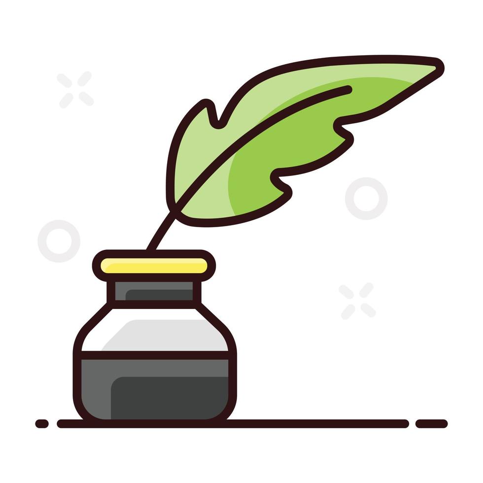 Feather pen icon design vector