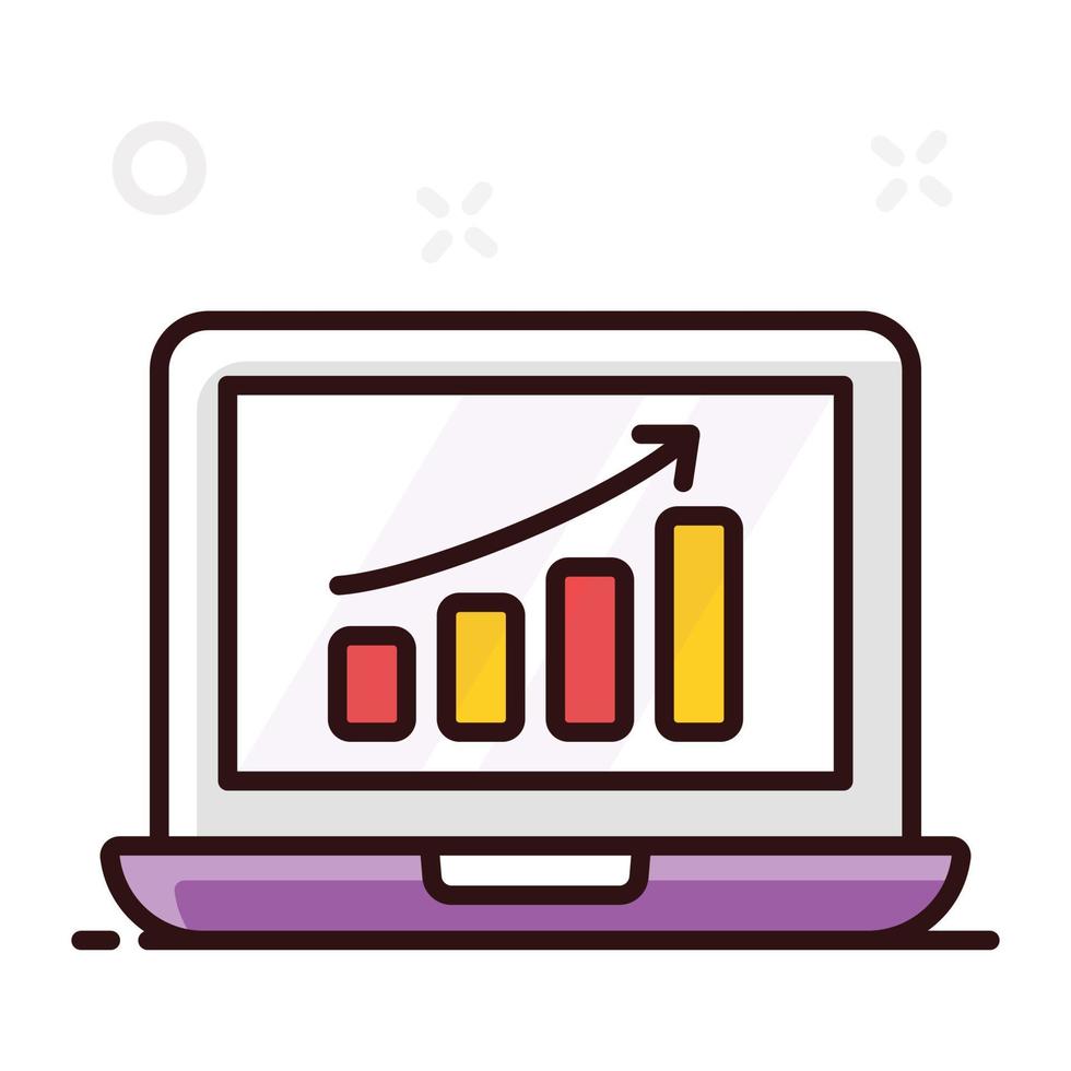 Online analytics concept growth vector