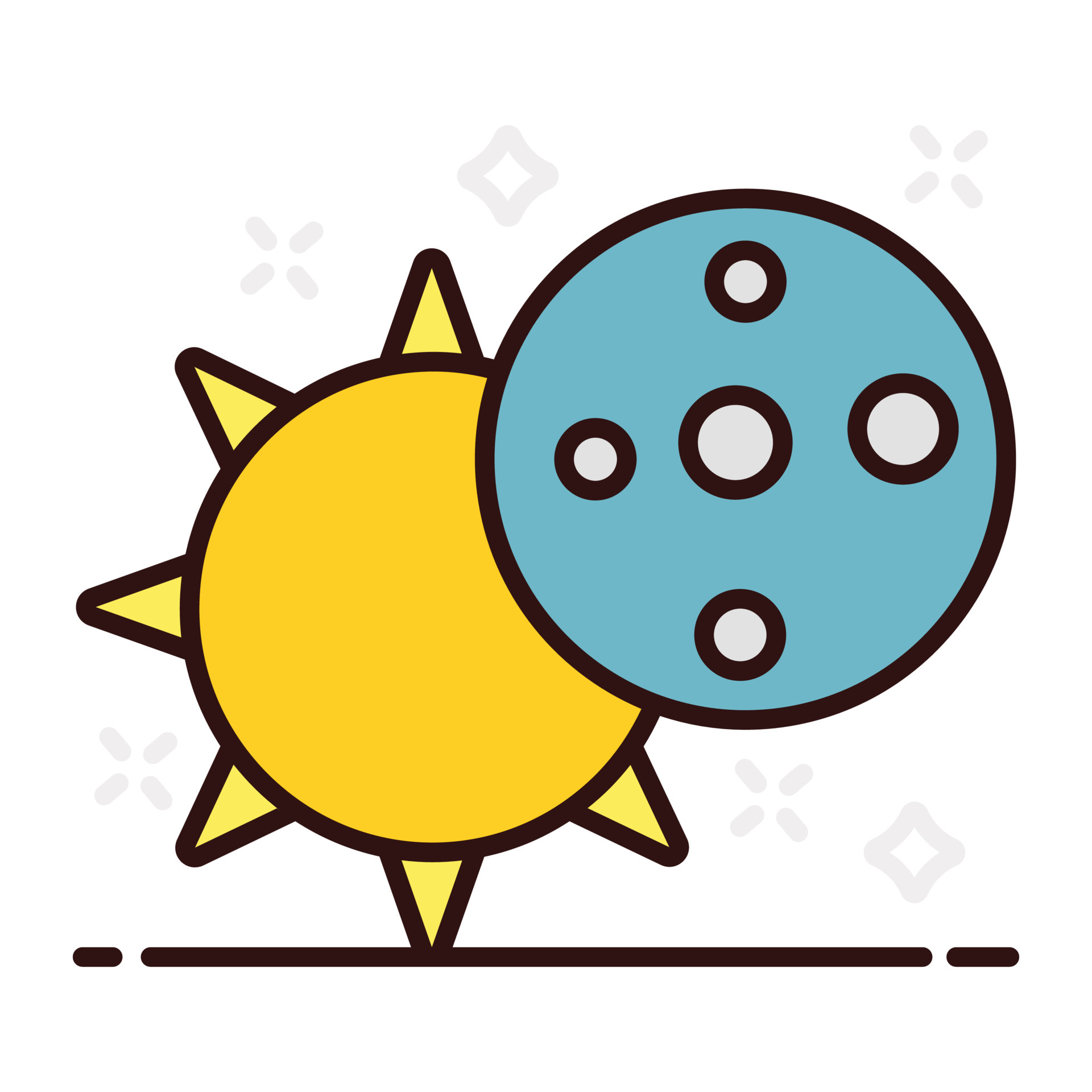 Celestial body orbiting and Solar Eclipse 4986186 Vector Art at Vecteezy