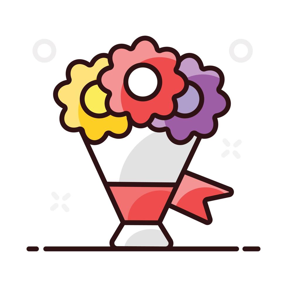 Beautiful icon of bouquet vector