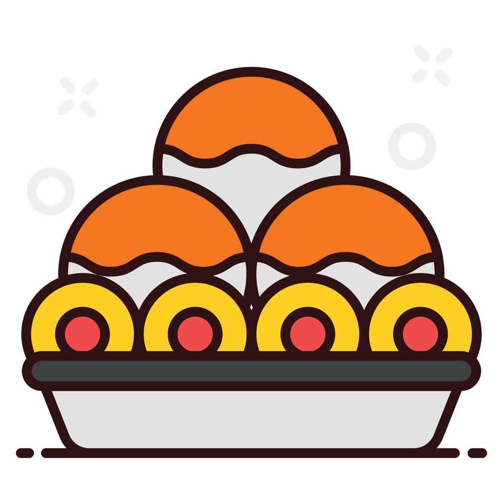 Laddus in a tray vector design