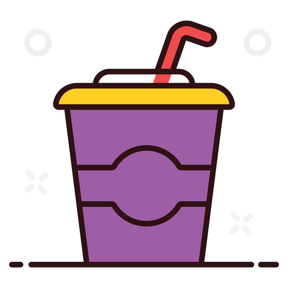 Iced tea with straw vector