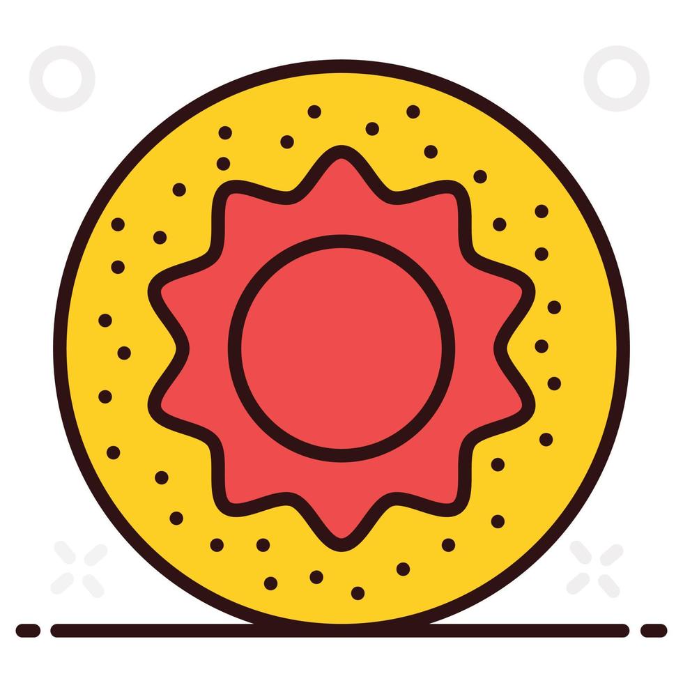 A pitted chocolate chip cookie vector