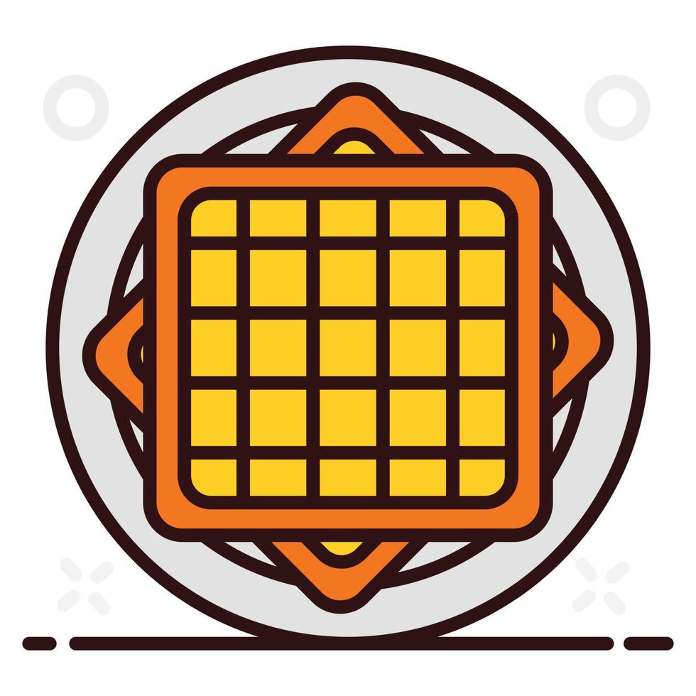 Waffle served in a tray vector
