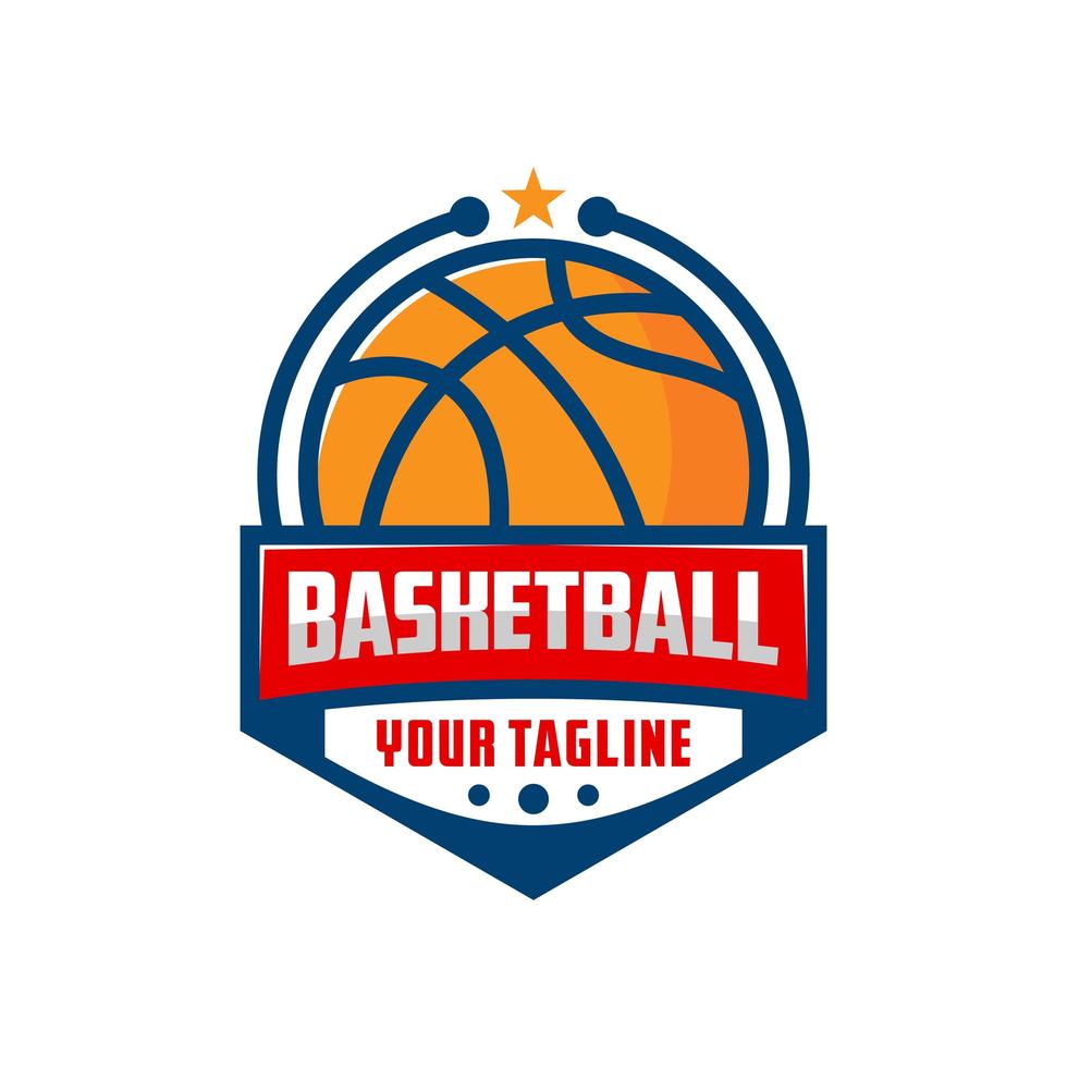 Basketball emblem logo design template vector