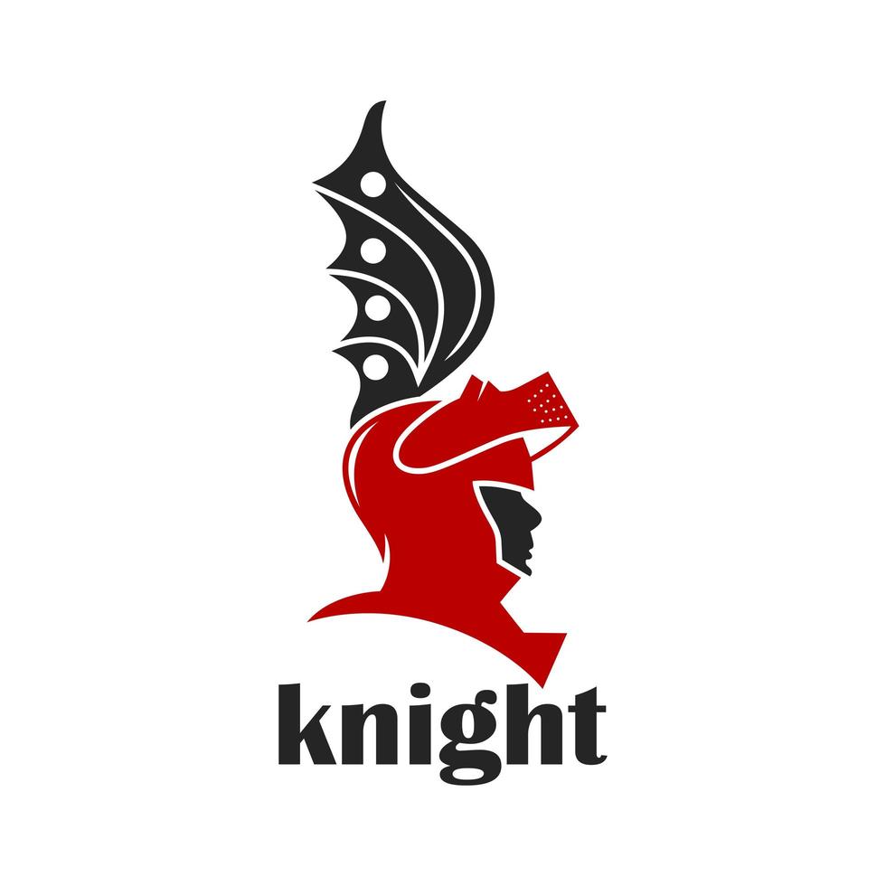 knight warrior helmet logo vector