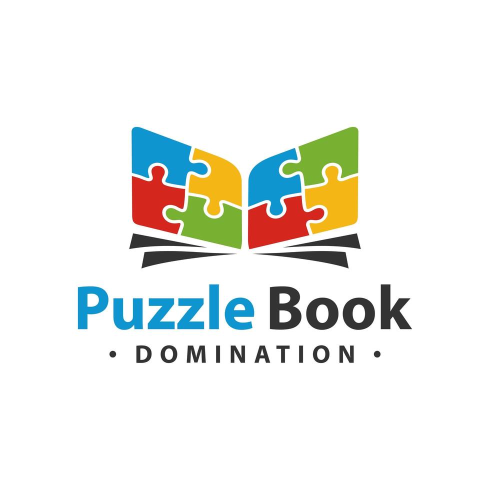 logo design puzzle book vector