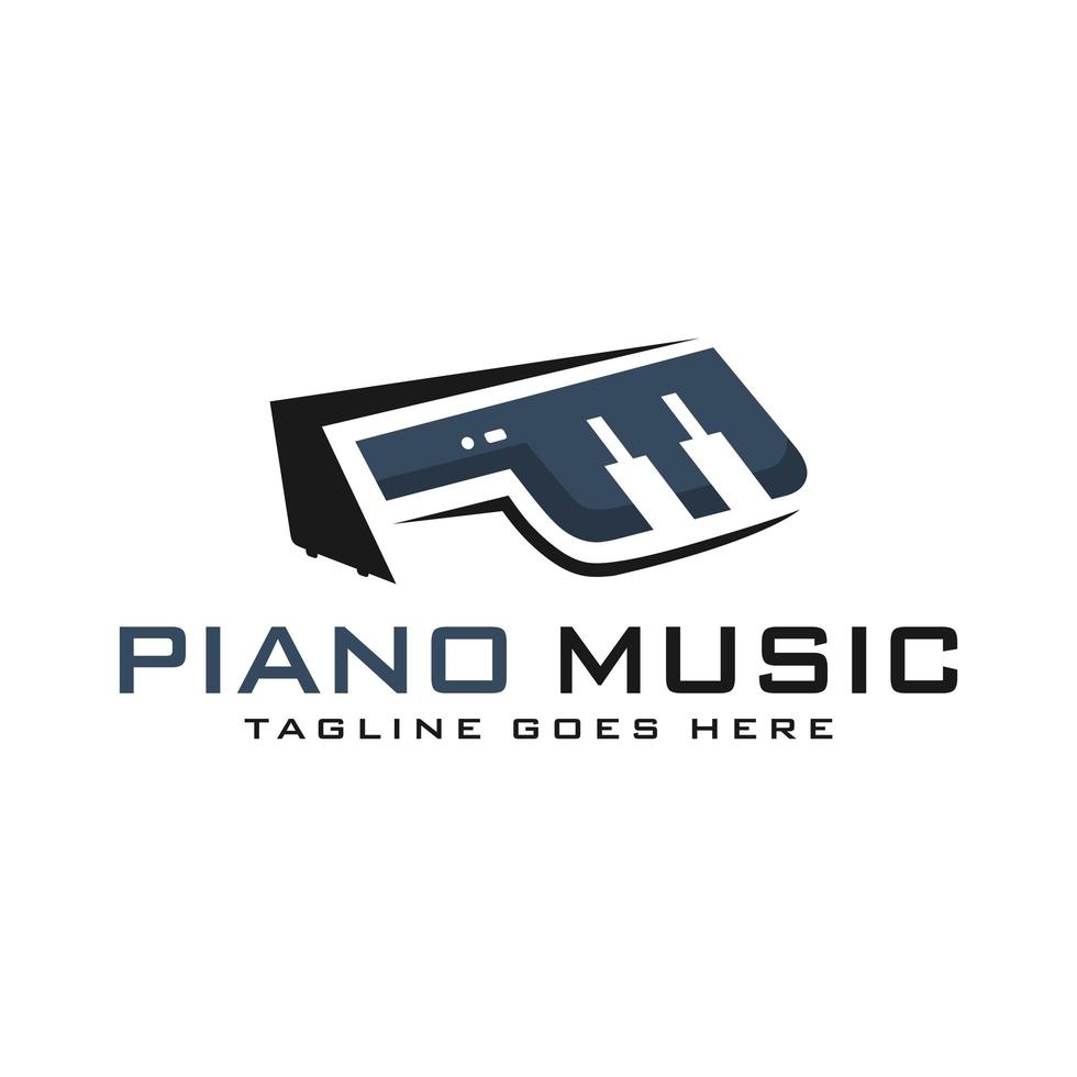 piano logo design letra p vector