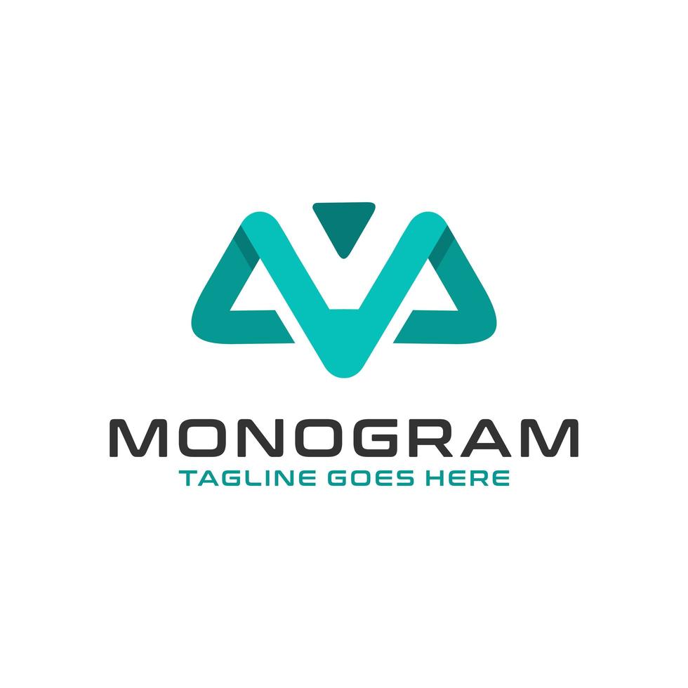 diseño de logotipo de monograma con letra m vector