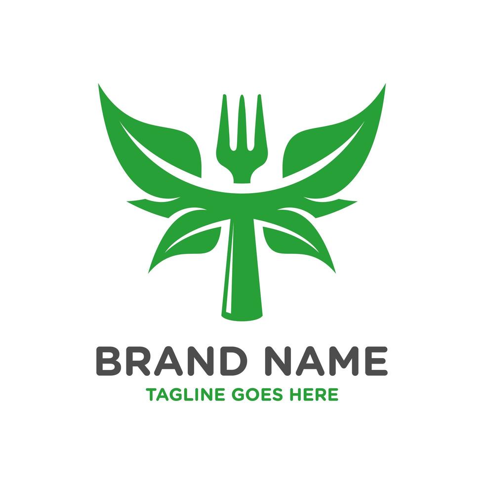 restaurant natural logo design template vector