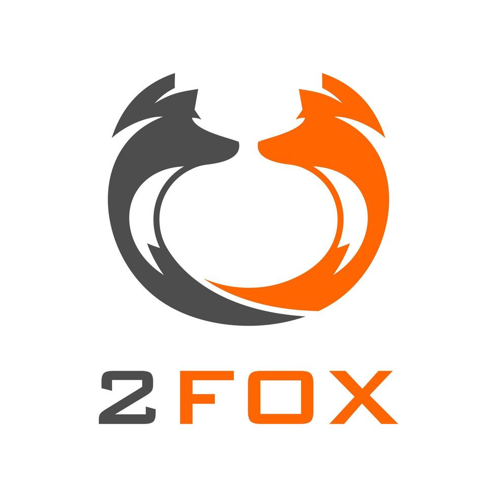 the two head fox logo vector