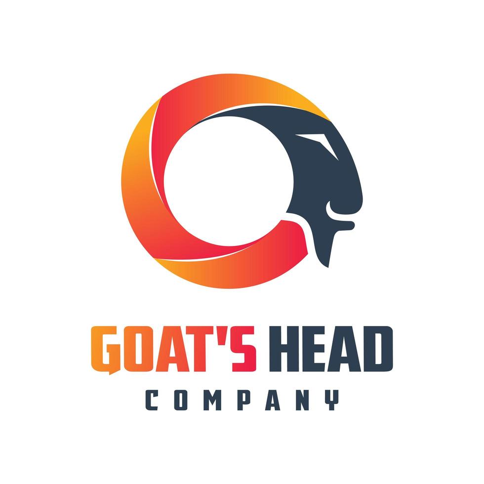 goat head animal logo design vector