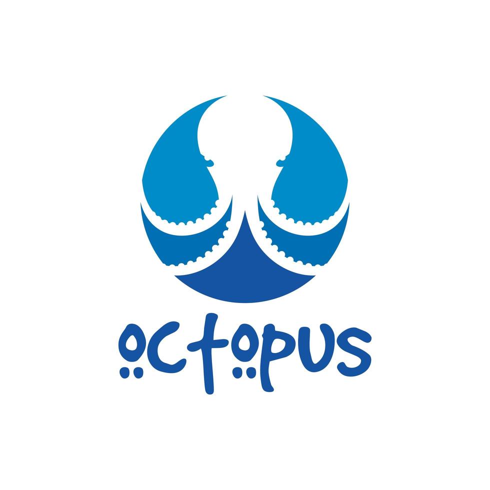 Octopus sea animal logo vector