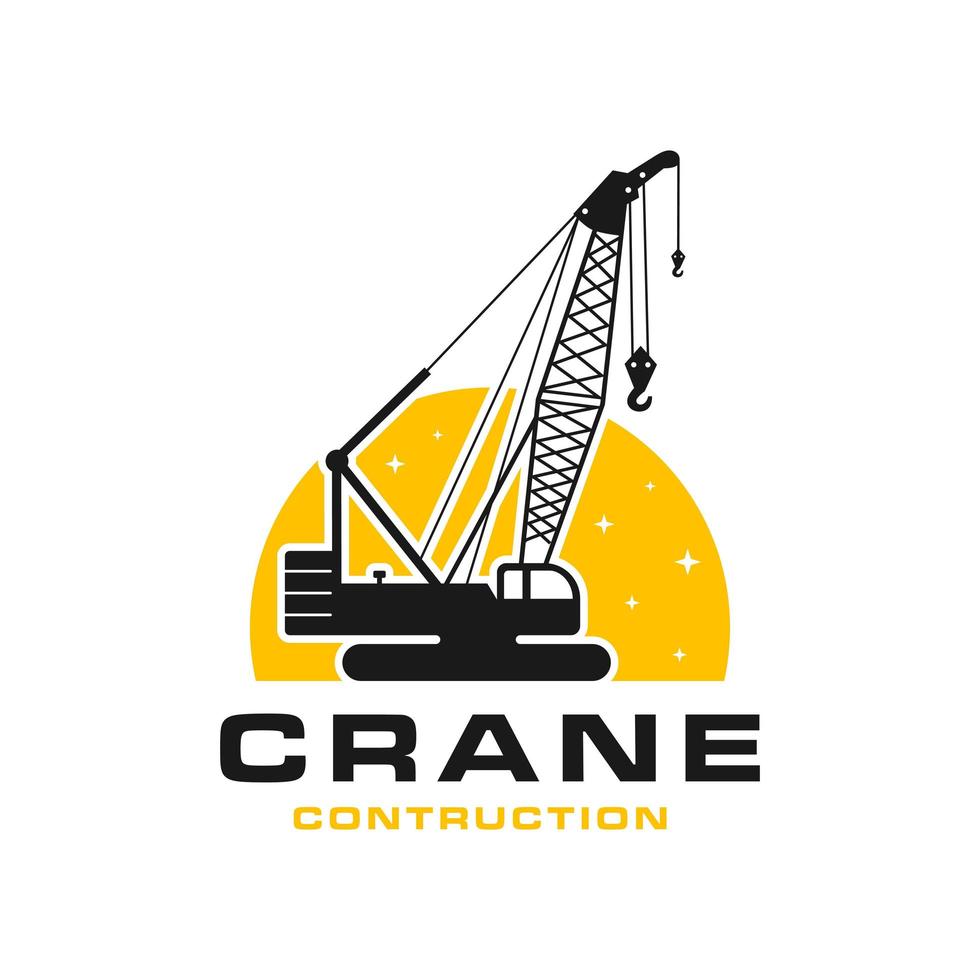 modern building construction crane logo vector