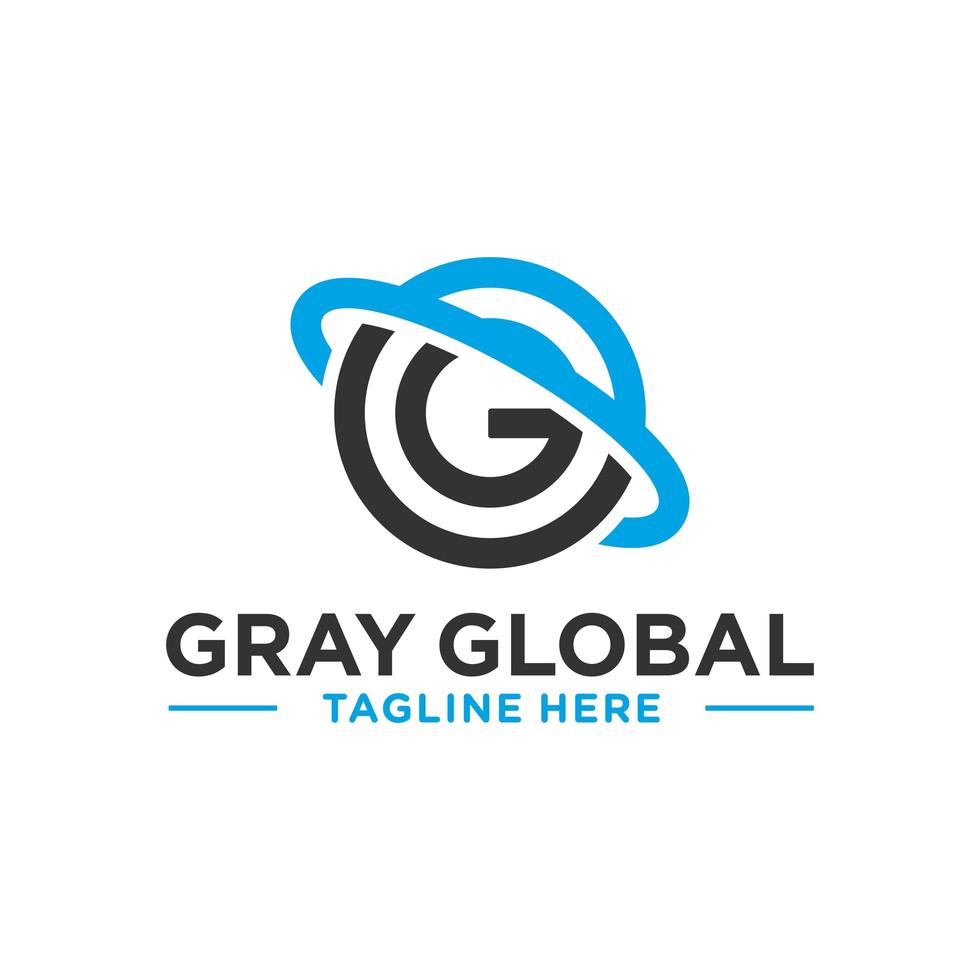 global circle technology logo design with letter G vector