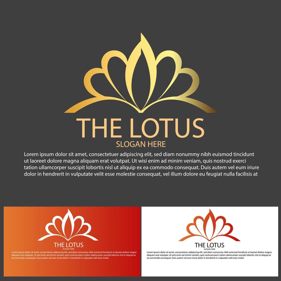 logotipo de flor de loto de diseño de lujo vector