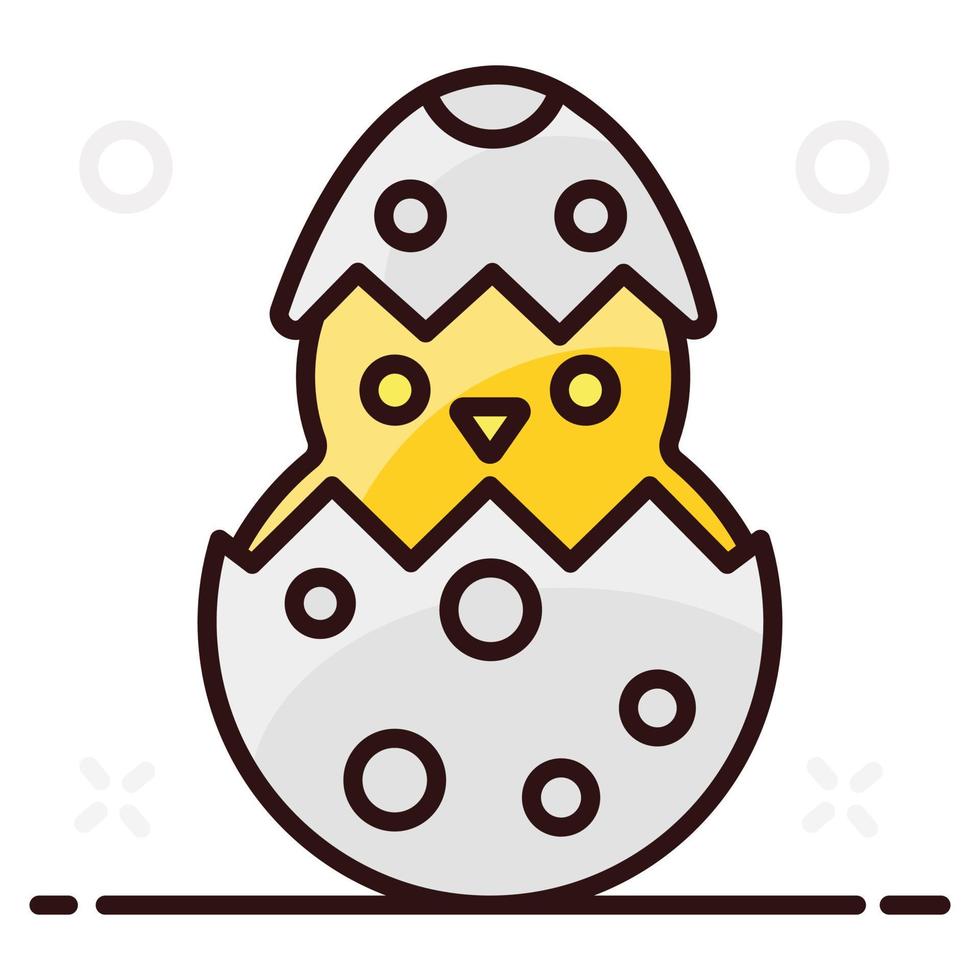Chick inside easter egg vector
