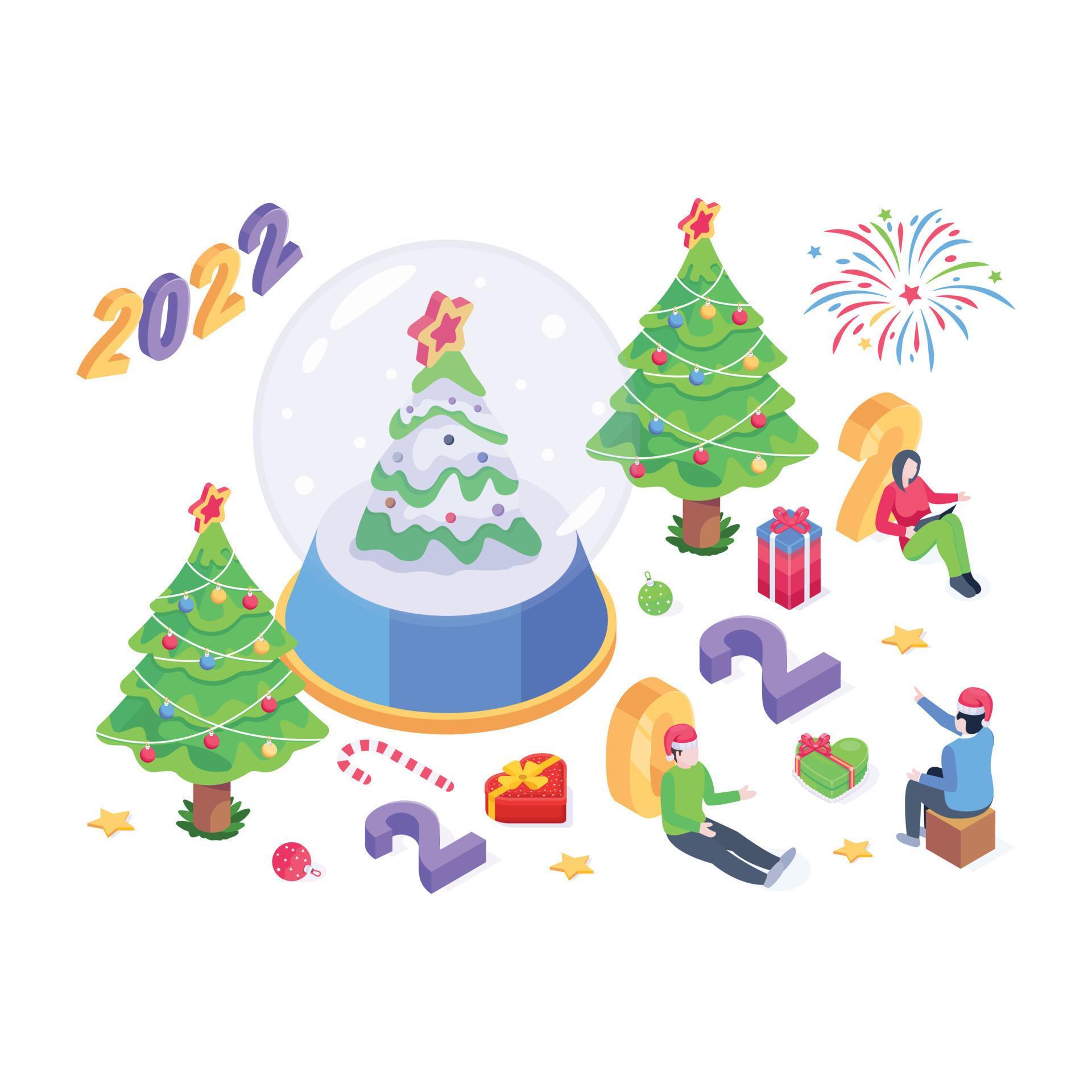 New Year Decorations 4986579 Vector Art at Vecteezy