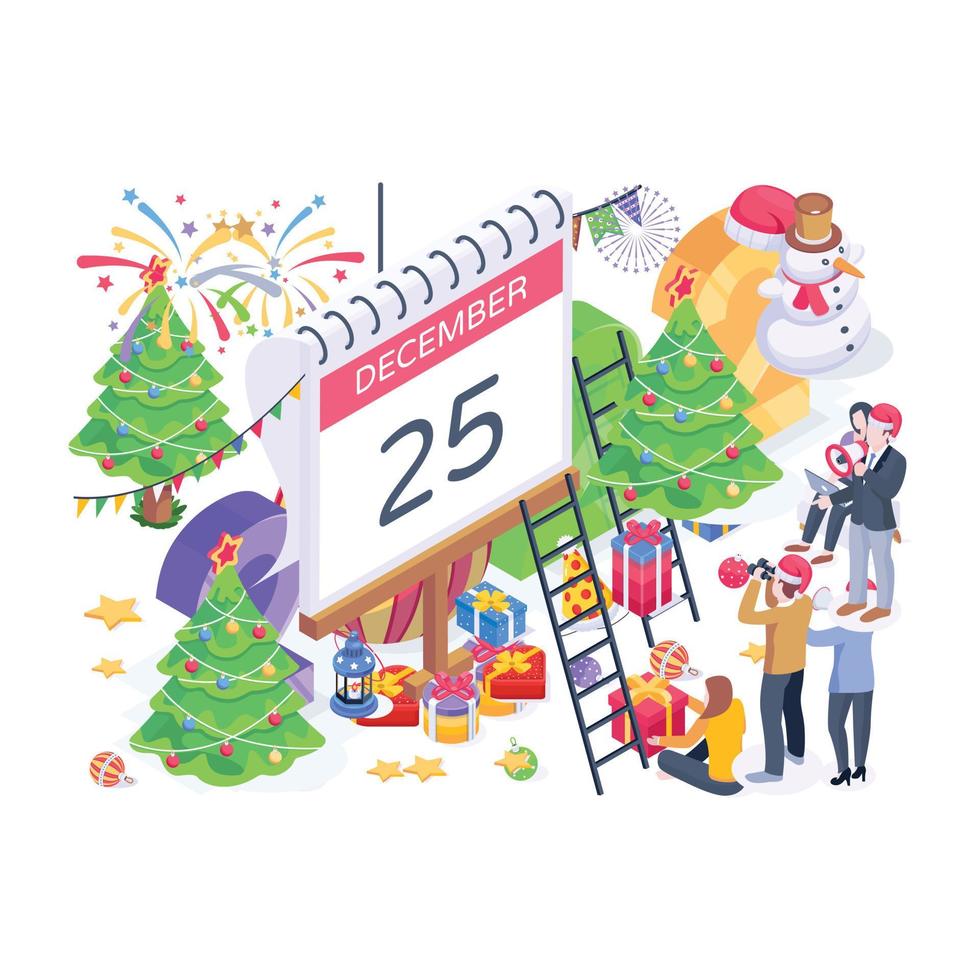 Calendar and decoration accessories vector