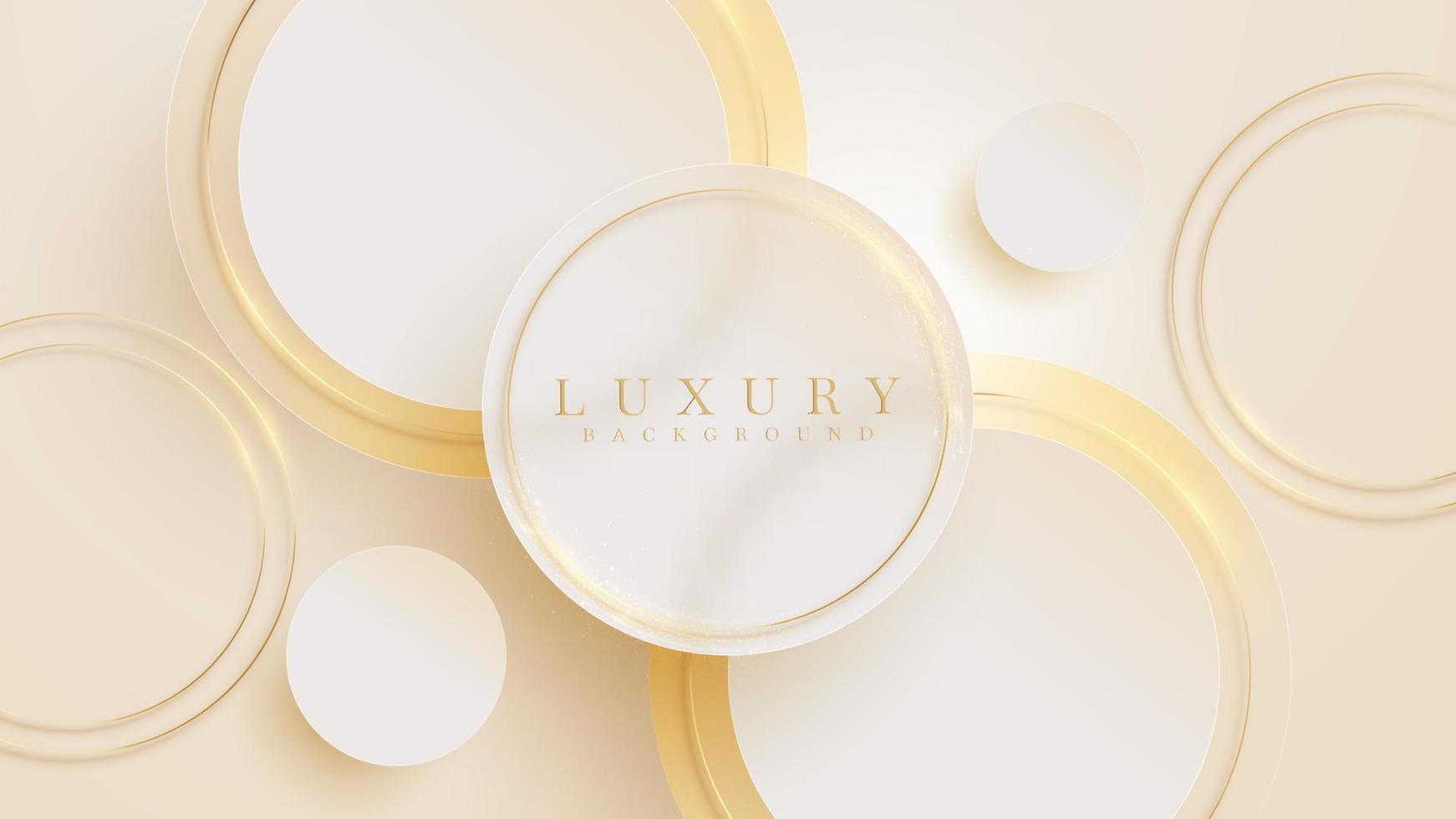 Golden circle luxury background with sparkle light glittering elements. vector