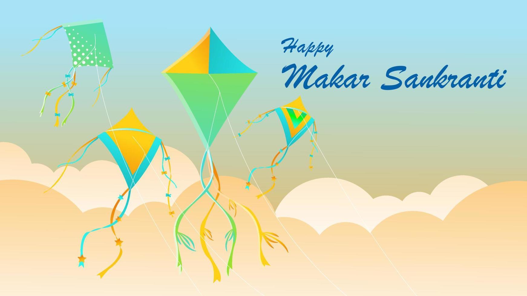 Happy Makar Sankranti Festival Background vector