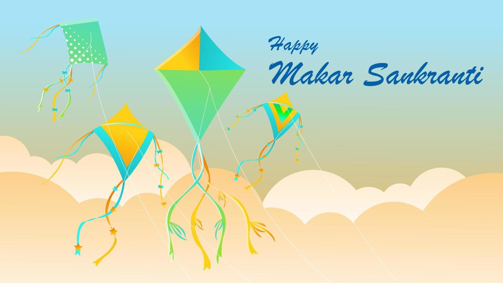 feliz makar sankranti festival de fondo vector