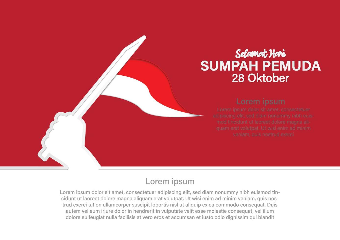 vector illustration. selamat hari Sumpah pemuda. Translation, Happy Indonesian Youth Pledge. Suitable for greeting card, poster and bannerr